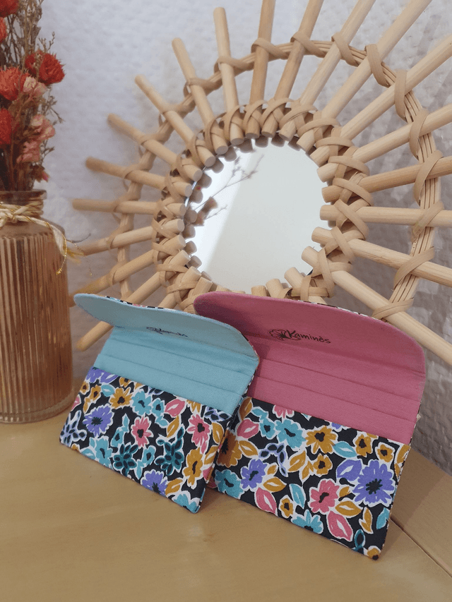 Porte-cartes à personnaliser coton fleuri