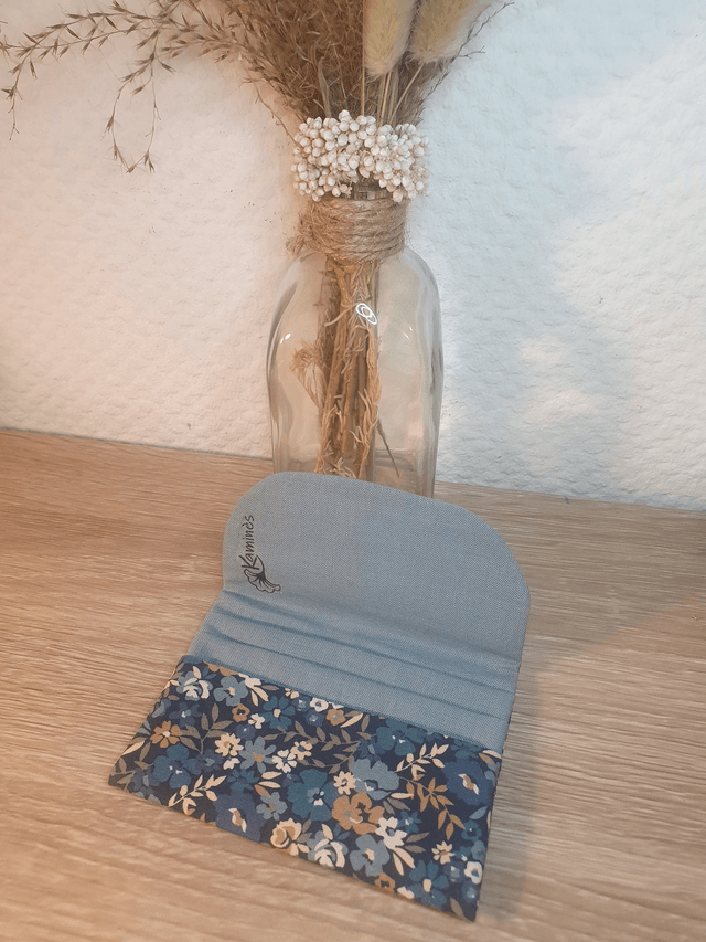 Porte-cartes à personnaliser coton fleuri
