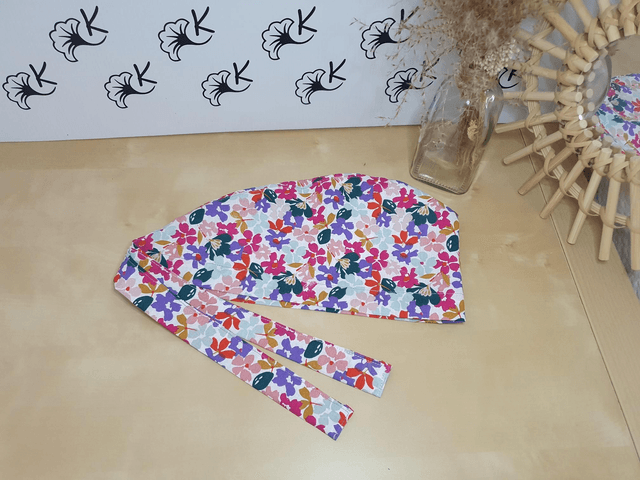 Calot de bloc coton fleuri à personnaliser