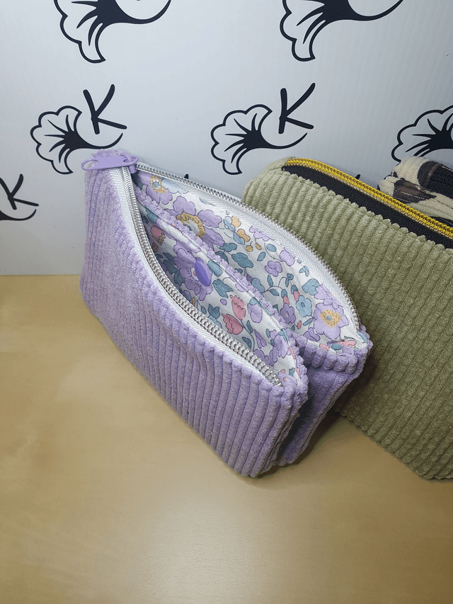 Pochette Amy velours / coton fleuri à personnaliser