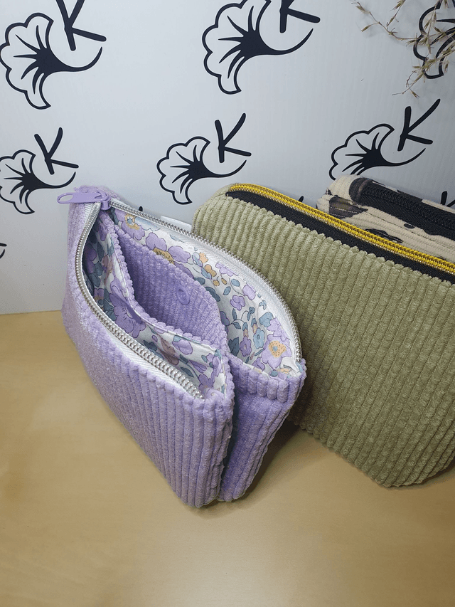 Pochette Amy velours / coton fleuri à personnaliser