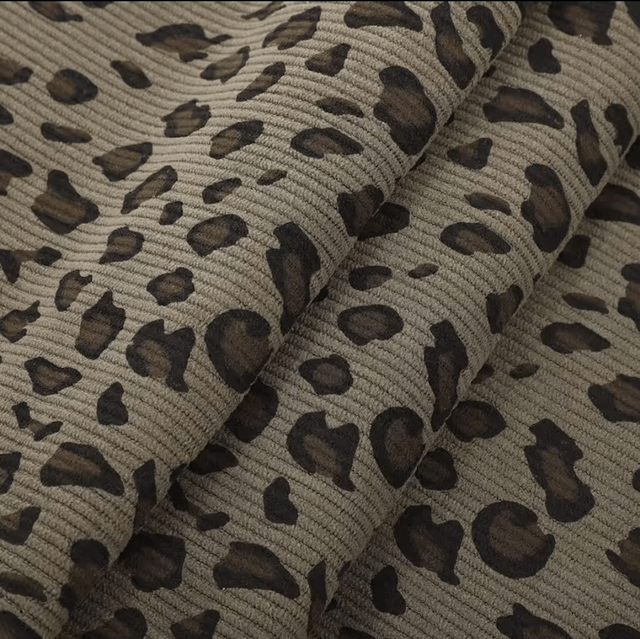Pochette Amy velours Léopard / coton Noir à personnaliser