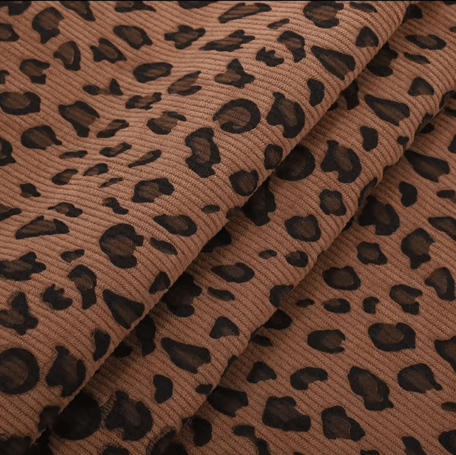 Pochette Amy velours Léopard / coton Noir à personnaliser