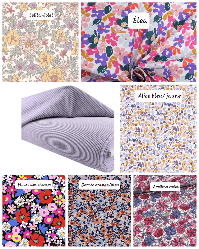 Pochette Amy velours / coton fleuri à personnaliser