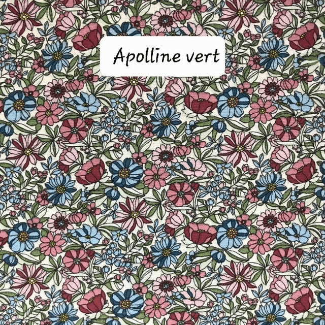 ETAPE 2 : choix du tissus intérieur en coton fleuri 