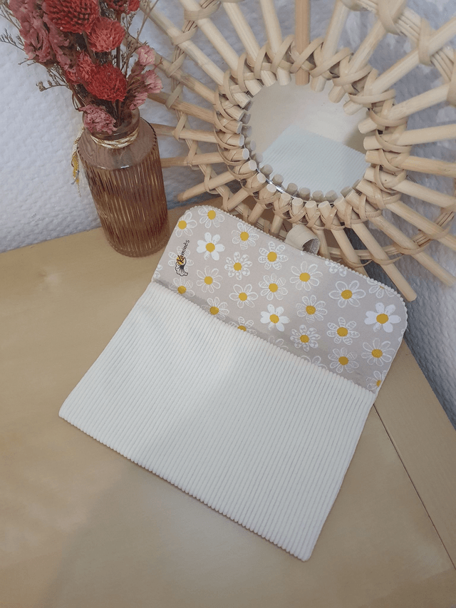 Jeannette Velours beige intérieur Marguerites