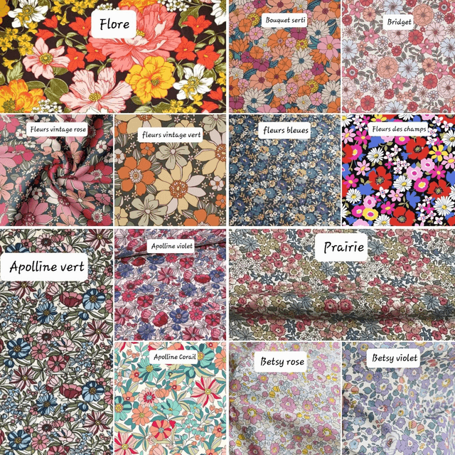 Pochette Jeannette Velours / Coton Fleuri à personnaliser   