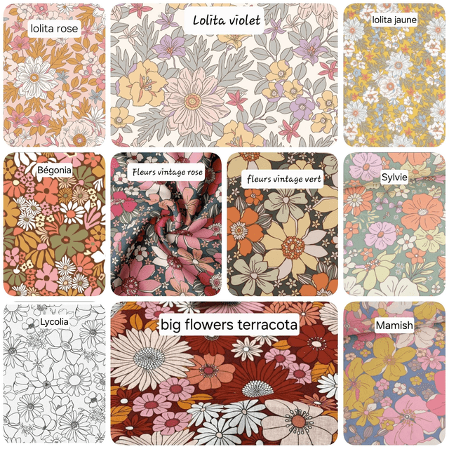 Étui à lunettes nettoyant coton fleuri / microfibre  à personnaliser