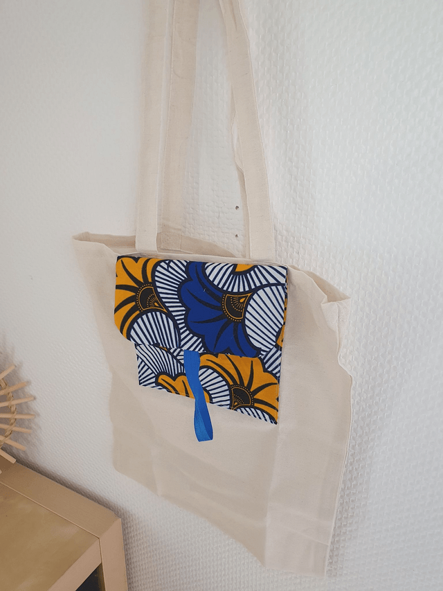 Pochette Tote bag wax à personnaliser