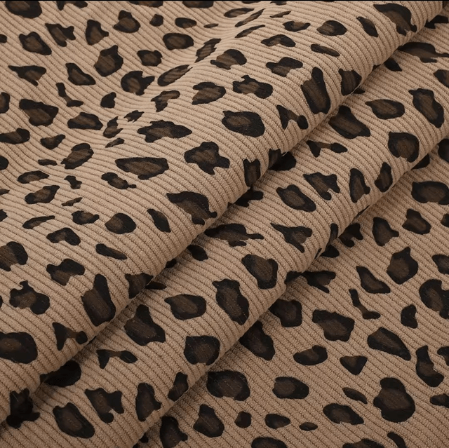 Pochette Amy velours Léopard / coton Noir à personnaliser
