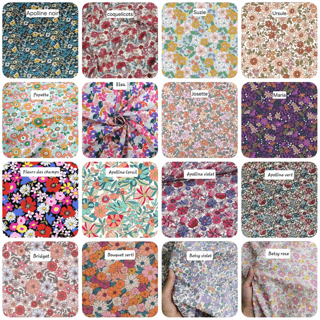 Pochette Tote bag coton fleuri à personnaliser 