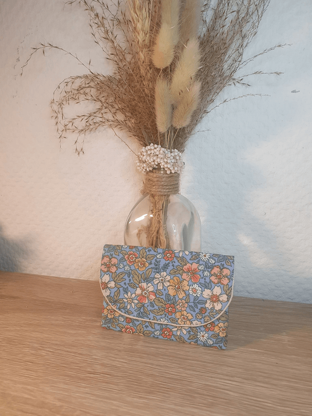 Porte-cartes à personnaliser coton fleuri