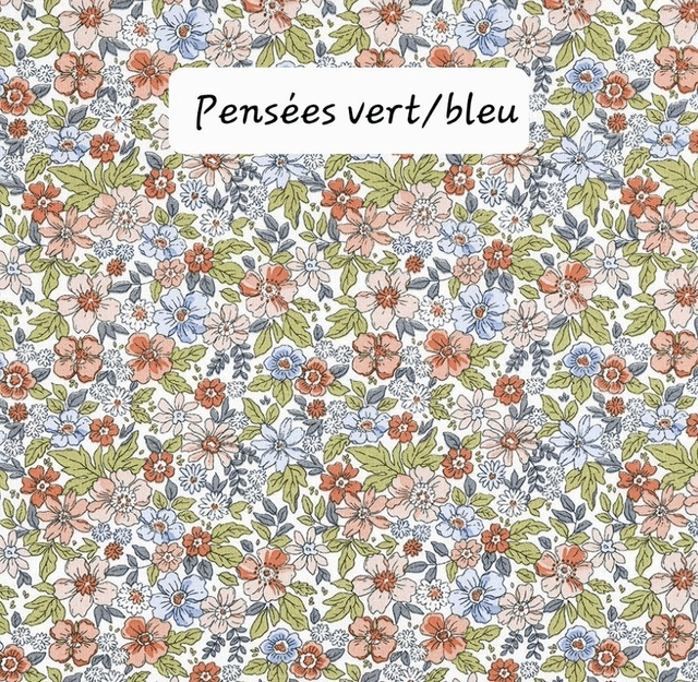 ETAPE 2 : choix du tissus intérieur en coton fleuri 