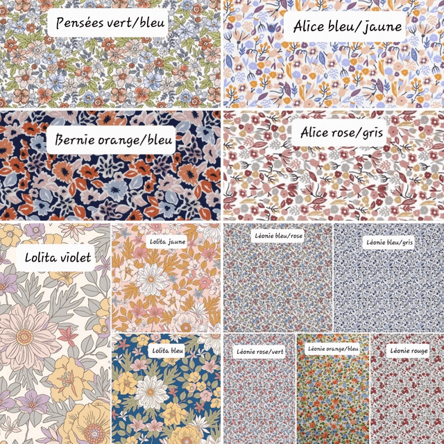 Pochette Jeannette Velours / Coton Fleuri à personnaliser   