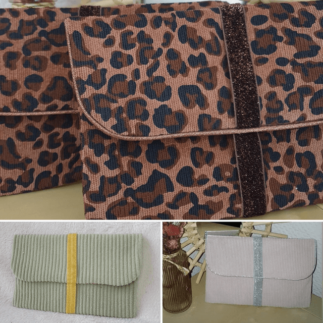 Pochette Jeannette Velours / Coton uni à personnaliser 
