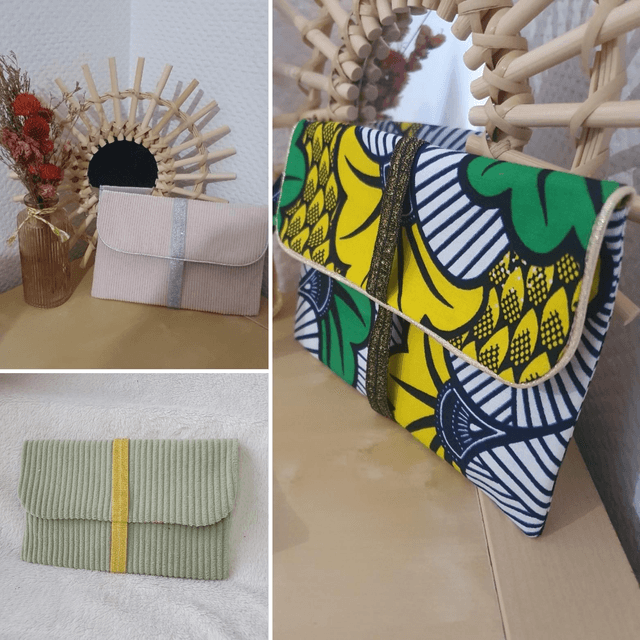 Pochette Jeannette Velours / Wax à personnaliser