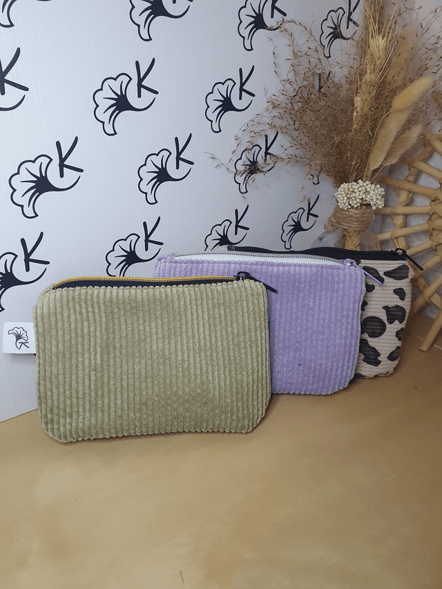 Pochette Amy velours olive / coton Prairie